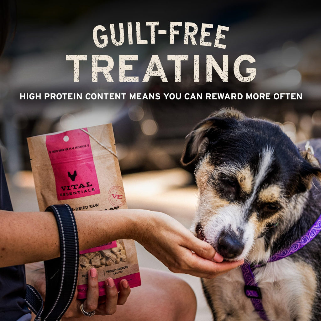 Vital Essentials Freeze Dried Dog Treats, Beef Liver, 2.1 oz Bag | Single Ingredient, Made With 100% Beef Liver, Grain-Free Training Treats, USA Made with U.S. & Globally Sourced Ingredients