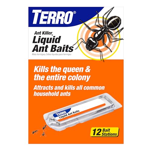 TERRO Liquid Ant Killer Bait Stations, 12-Pack, Indoor Ant Traps, T300B | Borax Formula, Kills the Queen & the Entire Colony, Liquid Ant Baits Indoor, Kills Household Ants, Indoor Use