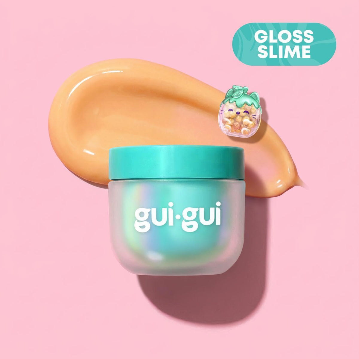 GUI GUI Fruity Glow Slime Kit, Crunch & Gloss Scented Slimes | Includes Gua Sha, Beauty Scoop, charms, booster, and collectible figurine in a slime kit for girls
