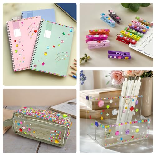 MYDBUYSOME 2774pcs Gem Stickers Jewels for Crafts, Adhesive Gems Rhinestone | Stick on Gems Acrylic Bedazzling Glitter Bling Heart Stickers Craft Supplies