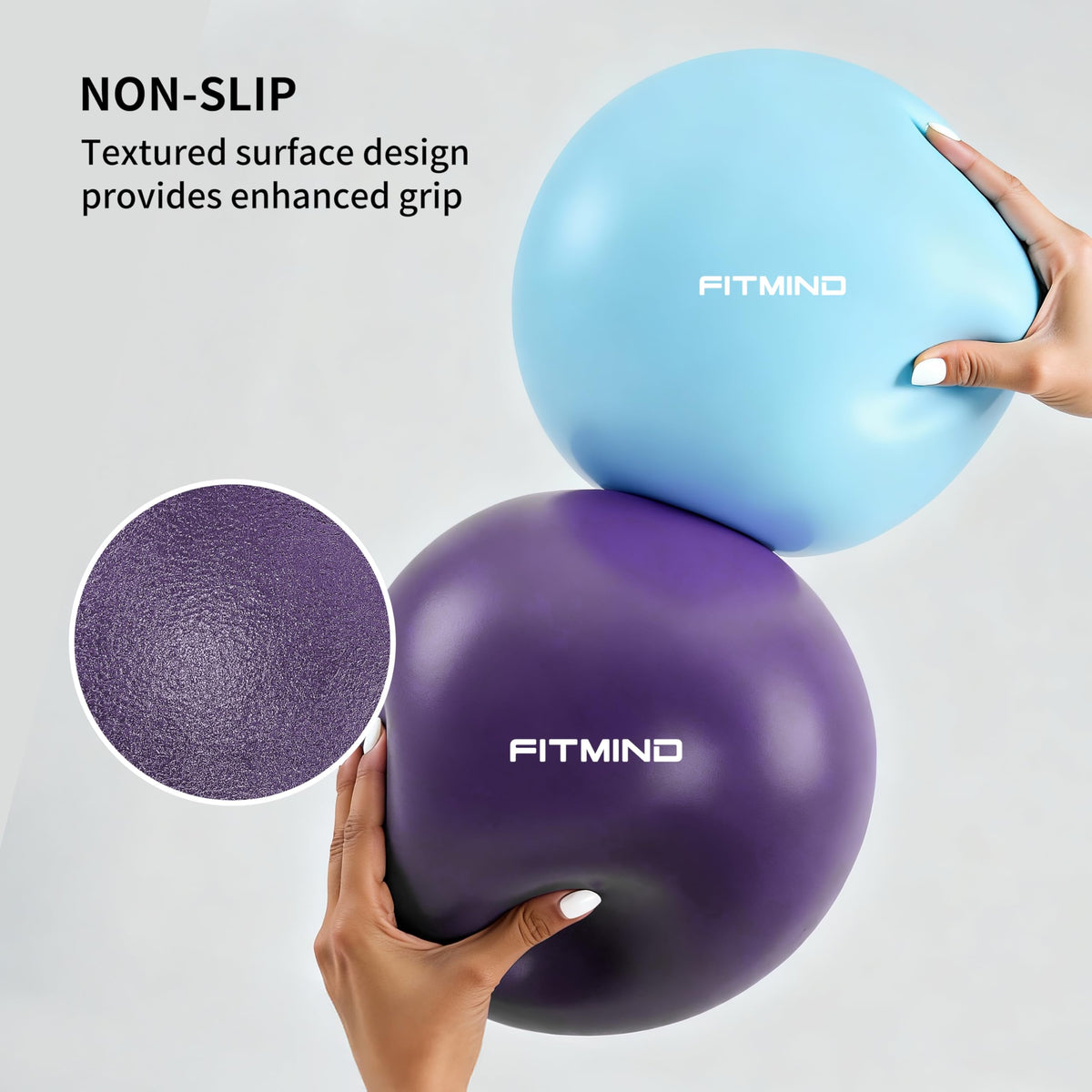 FITMIND_Pilates Ball 10 Inch Anti-Burst Slip Resistant Mini Yoga Ball for Fitness, Core Training, Physical Therapy, Balance, Stability, Stretching 200kg 440lbs Capacity