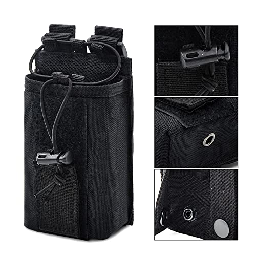 YEZEJUN Molle Radio Pouch Holster Tactical Holder Duty Belt Accessories Military Heavy Bag for Two Ways Walkie Talkies Adjustable Storage with 1 Pack Patch