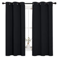 NICETOWN Black Blackout Curtains for Bedroom 42" Wide x 63" Long 2 Panels | Solid Grommet Thermal Insulated Drapes, Noise Reducing, Light Blocking, Room Darkening Decor for Kitchen Window Treatments