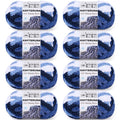 Knyteruna Chunky Yarn for Hand Knitting, #10 Chunky Blanket Chenille Yarn, Large Bulky Thick Jumbo Yarn, Super Chunky Knit Yarn for Crocheting, 8 Skein (8oz,20yds Each Skein), Tie Dye Multi Blue&White