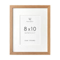 wallwisy 8x10 Picture Frame, Solid Oak Wood 8x10 Frames with Mat to 5x7 | Natural Oak 10x8 Photo Frames, Wall and Tabletop Display, Horizontal or Vertical Display, Natural finish, Set of 1