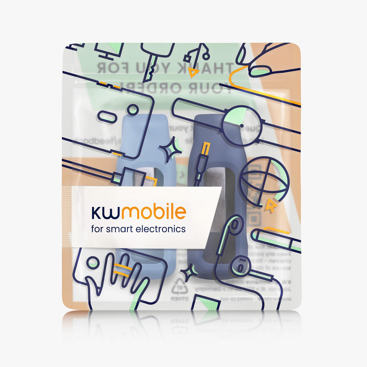 kwmobile 2X Clip Holders for Fitbit Inspire 3 / Inspire 2 / Ace 3 Clip On - Fitness Tracker Case Holder Replacement Set - TPU Silicone Tracker Holder for Sport