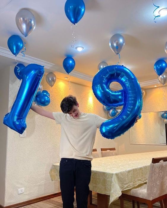 Navy Blue 1 Balloon - Number Balloon 40 Inch, 1st Birthday Decorations | Large foil number balloons for 1st birthday party, Navy Blue blow up birthday balloon numbers for women and men