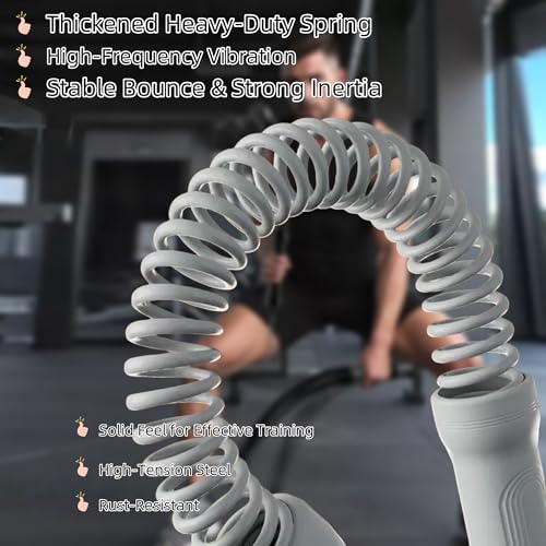 WKNNOXT Cordless Battle Ropes (2-Pack) Portable Workout Ropes for HIIT Workouts,Cardio & Muscle Training,Low-Impact Cardio Training,Home Gym Equipment for Men & Women(1.9LB x 2) (1.8LB*2)