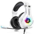 Ozeino Gaming Headset for PC, Ps4, Ps5, Xbox Headset with 7.1 Surround Sound Gaming Headphones with Noise Canceling Mic, LED Light Over Ear Headphones for Switch, Xbox Series X/S, Laptop, Mobile White