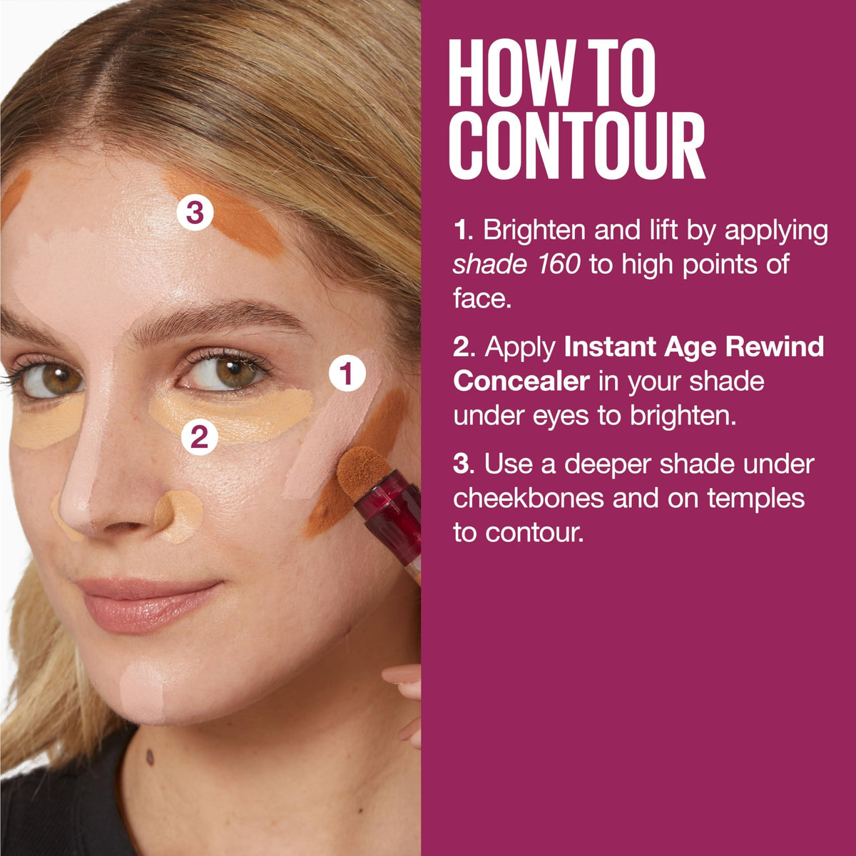 Maybelline Instant Age Rewind Eraser Dark Circles Multi-Use Concealer, 110 | Use to Conceal, Contour, and Correct, Crease-Resistant Makeup Formula for Under Eyes and Dark Spots, Up to 12HRs of Wear