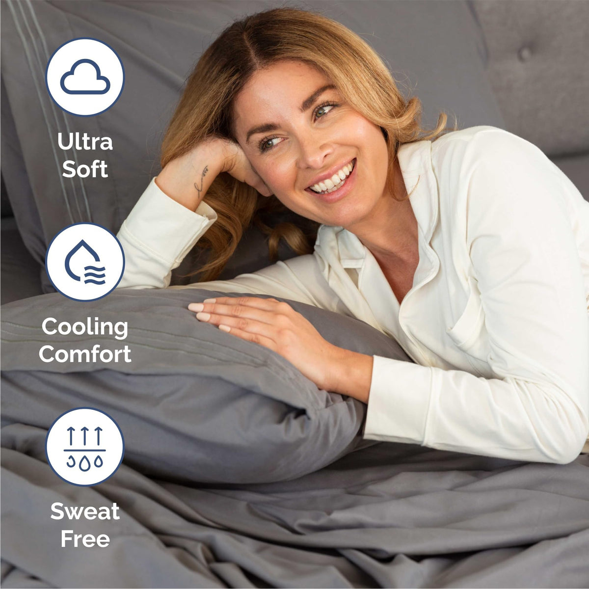 Queen Size 4 Piece Sheet Set - Breathable & Cooling Sheets - Dark Grey | Hotel Luxury Bed Sheets for Women & Men, Deep Pockets, Easy-Fit, Extra Soft and Wrinkle Free Sheets, Oeko-Tex Bed Sheet Set